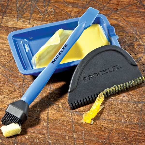 Rockler 3pc Silicone Wood Glue Set Spreader Brush Tray Pva