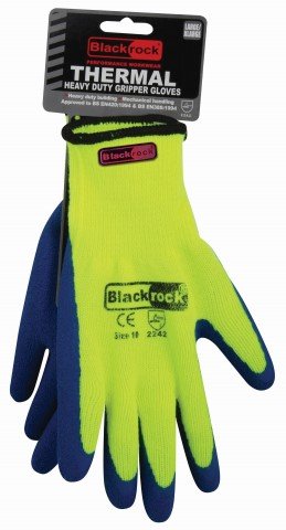 Blackrock Thermal Lining Heavy Duty Gripper Grip Work Safety Gloves 9/L