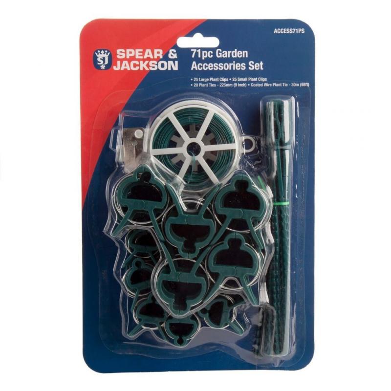 Spear & Jackson 71pc Garden Accessory Kit - Plant Clips Ties Greenhouse Set