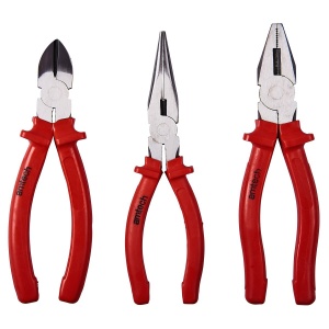 3 pc Superior Pliers Set Heavy Duty Combination Long Nose Wire Cutter