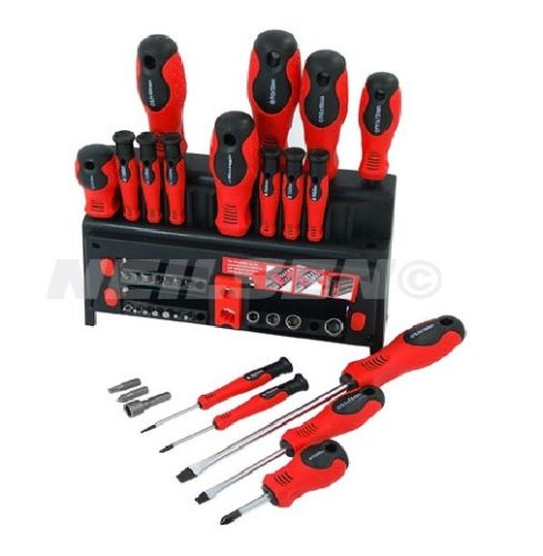 Neilsen 39 Piece Screwdriver Set Philips Pozidrive Nut Drivers Flat Slotted In Rack