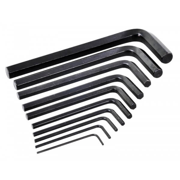 10pc Hex Allen Key 1.5, 2, 2.5, 3, 4, 5, 5.5, 6, 8 & 10mm With Holder