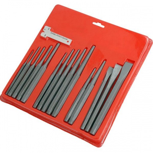 16 Piece Metal Punch And Chisel Set parallel Drift Brake Centre Gauge Pin Tool