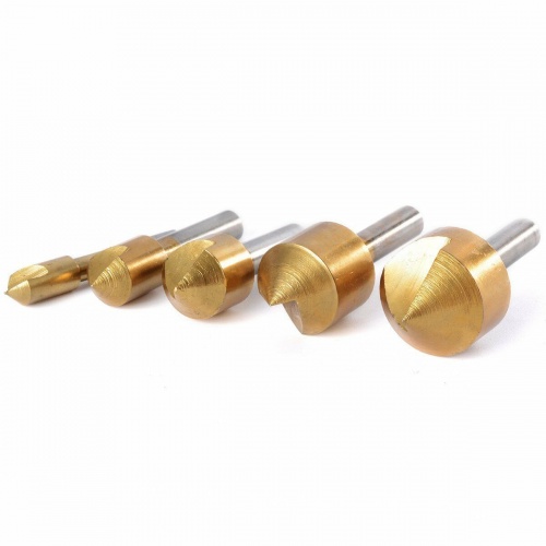 Countersink Set Titanium Coated 8mm 10mm 12mm 16mm & 19mm