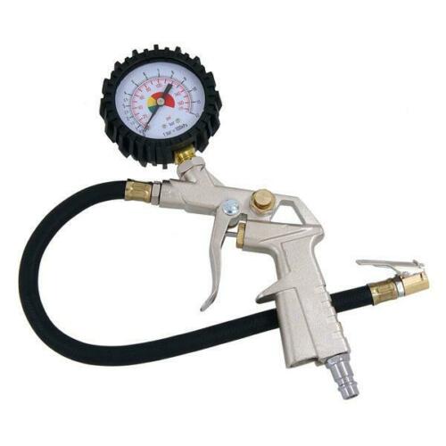 Garage Air Line Tyre Pump Inflator Pressure Gauge For Compressor Gun