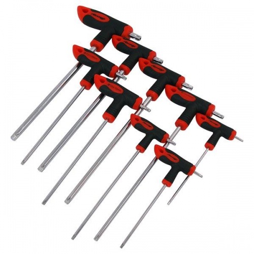 9pc Long, High Torque Torx / Star Key Screwdriver Set T10 To T50