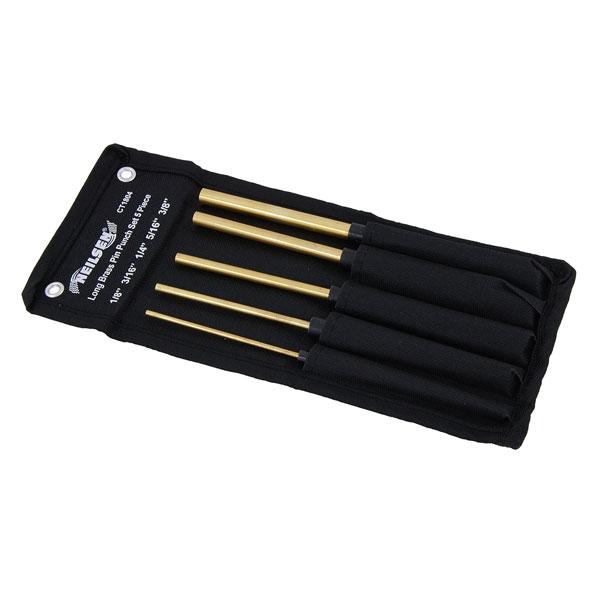 5 Pc Brass Long Drive Pin Punch Set 1/8'' To 3/8'' Soft Punches