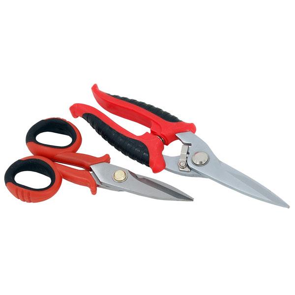 2 Piece Pro Electrician Scissors Cable Wire Cutters Sheet Metal Shears Tape Ties