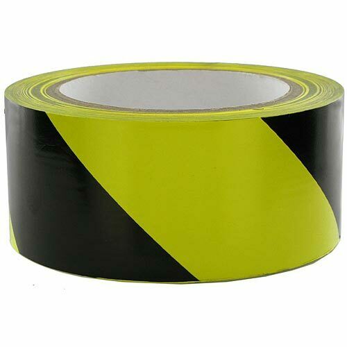 Hazard Warning Tape Roll Self-adhesive Warehouse Marking Barrier Safety Danger