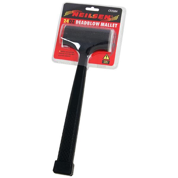 Black 1.5lb Dead Blow Mallet - 24oz Hammer Diy Recoil Camping Tent Peg