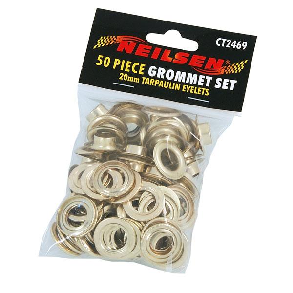 50 Pc Tarpaulin Tent Grommets Tarp Groundsheet Brass Cover Eyelets Awnings