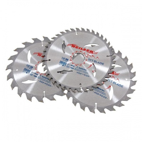 Pack of 3 - 185 mm / 7  '' TCT Saw Blades 20 24 40 teeth circular saw