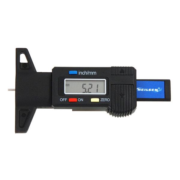 Digital Tyre Tire Tread Depth Gauge / Brake Shoe Or Pad Wear Large Lcd Display