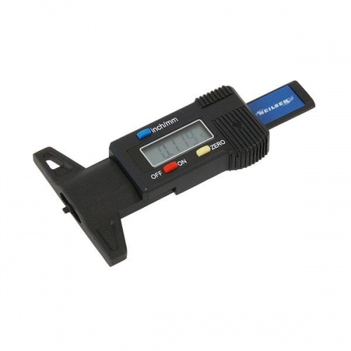 Digital Tyre Tire Tread Depth Gauge / Brake Shoe Or Pad Wear Large Lcd Display