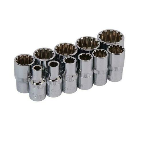 11pc 1/4'' Drive Multi-fit Socket Set - Metric Imperial Star Torx On Rail