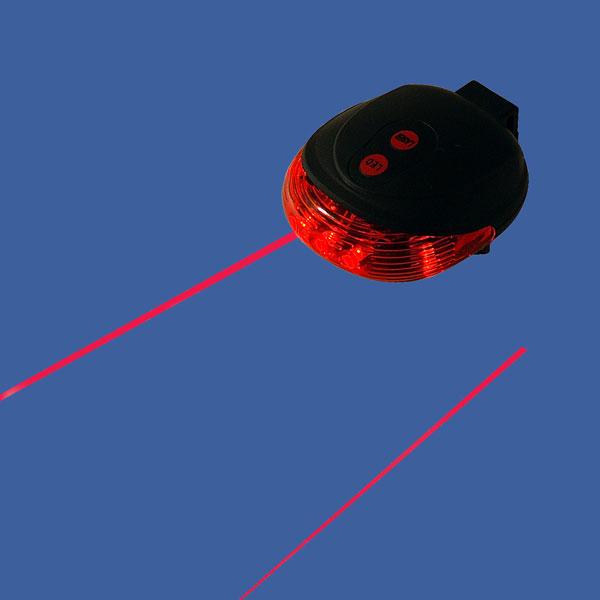 Bike Laser Tail Light: 2 Laser Beam 5 Led 7 Flashing Patterns Cycle Light