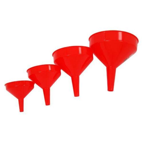 Set Of 4 Plastic Funnels Household Kitchen Cooking Garage Oil Petrol Diesel