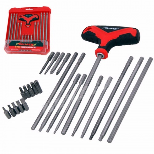 25PC T-Handle Screwdriver Set Interchangeable Heads Flat Philips Hex Star