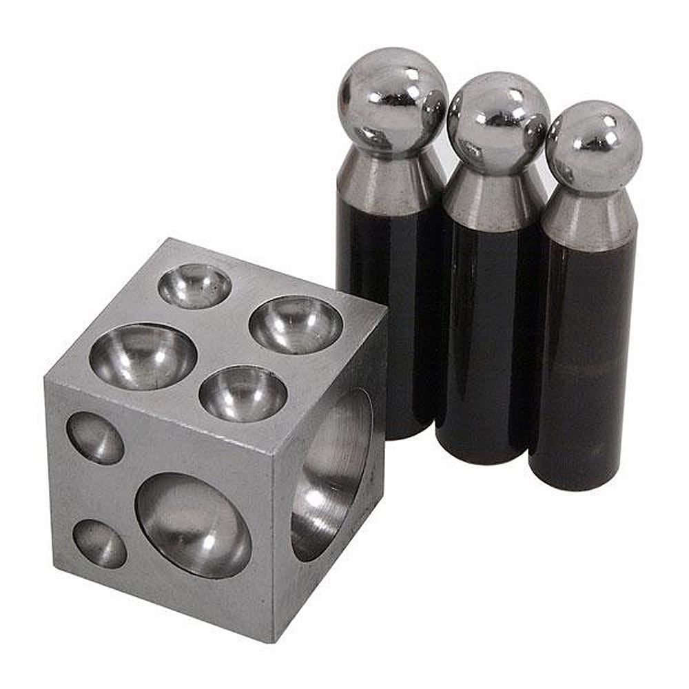 25 Piece Steel Doming Block and Punch Set Dapping Craft Metal Shaping Tool Kit