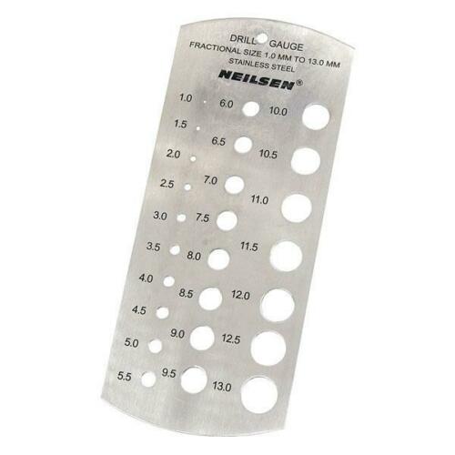 Metric Hss Drill Bit Size Checker Plate Drill Gauge 1mm to 13mm 25 Sizes