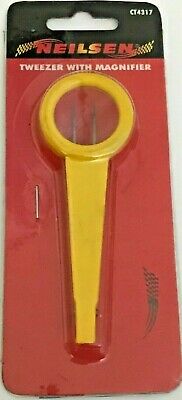 Fine Tip Tweezers With Magnifying Glass For Hobby Watch Repair Splinter Removal