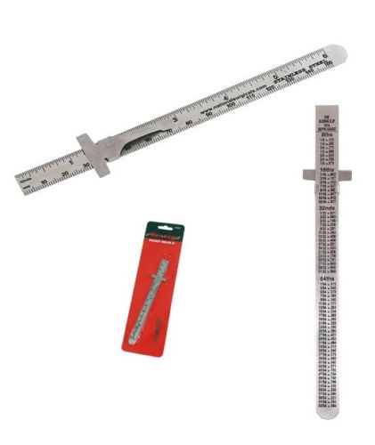 6'' (150mm) Stainless Steel Ruler And Pocket Sliding Clip Depth Gauge