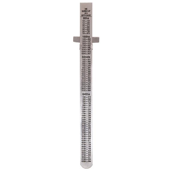 6'' (150mm) Stainless Steel Ruler And Pocket Sliding Clip Depth Gauge