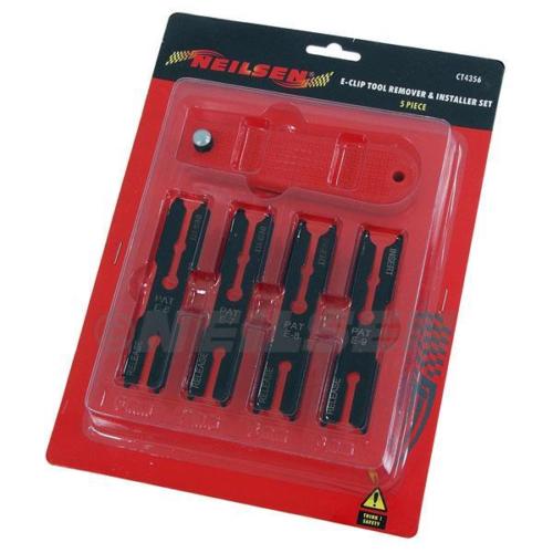 5PC E-Clip Removal Tool Set E Clip Remover Handle with 4 Reversible Blade