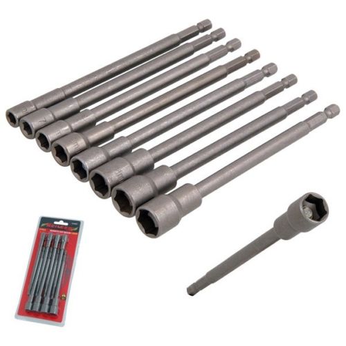 8PC 150mm Extra Long Magnetic Nut Driver Bit Hex 6,7,8,9,10,11,12 & 13mm