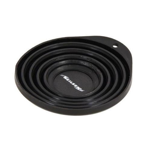 Collapsible Rubber Magnetic Parts Tray Dish Type 135 Mm Matt Black Finish