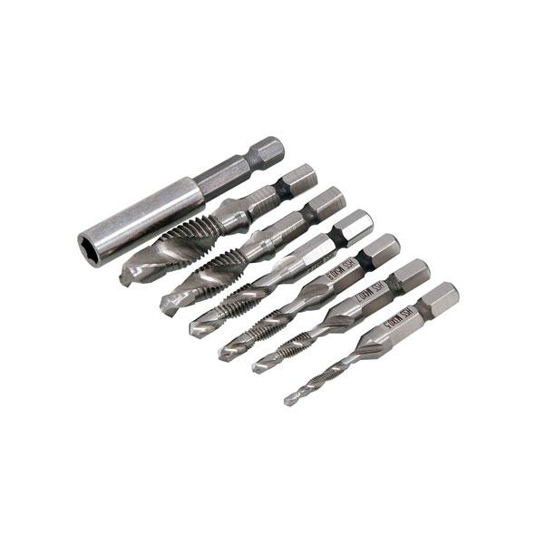 7-piece Combined Hss Drill Tap And Countersink Thread Cutting Set