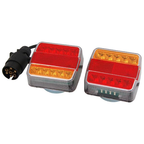 12v Led Magnetic Trailer Light Set With Pre Wired 7 Pin Plug And 7.5m Cable