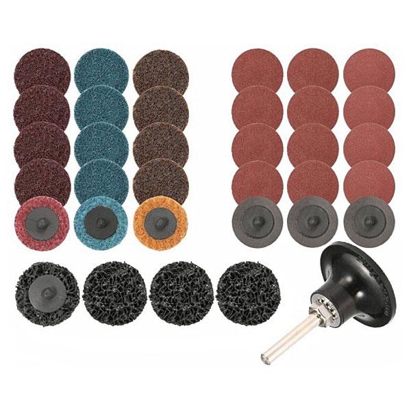 35pc Sanding Disc Set inc Fine Medium Coarse / 60 80 100 Grit Sand Discs