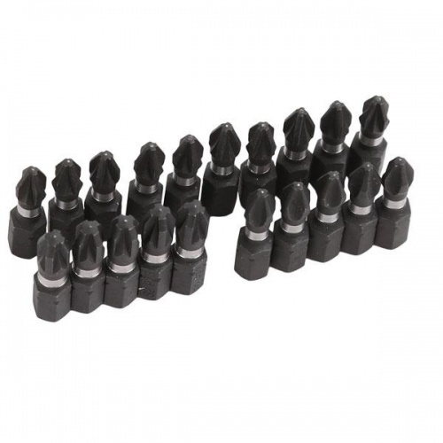 20pc 25mm Mix High Impact Drill Driver Screwdriver Bits - Pz2 Pz3 Ph2