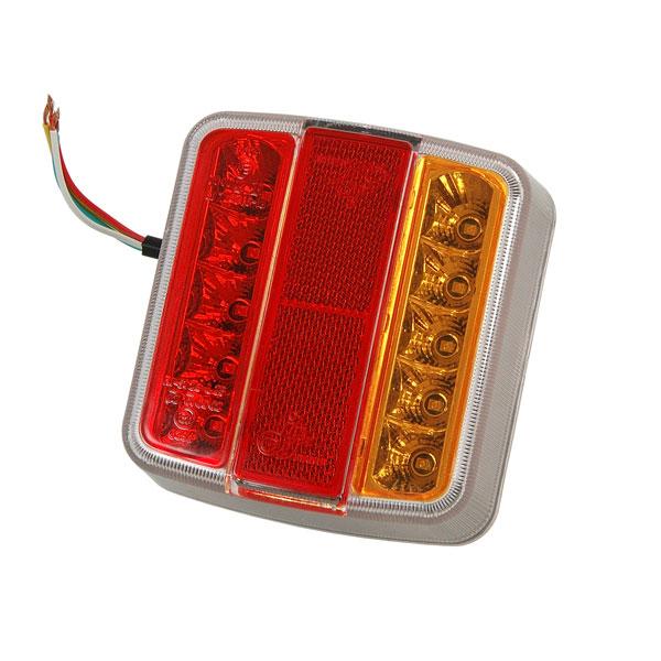 12 - 24V LED Tail Light Unit with Reflector, Brake, Indicator, Number Plate