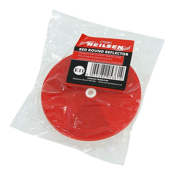 Rear Red Screw On Reflector 84mm Round Motorcycle Motorbike Caravan Trailer