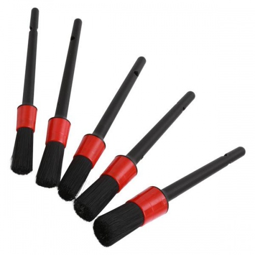 5Pcs Car Detailing Brush Set Detail For Cleaning Wheels Engine Emblems Air Vents