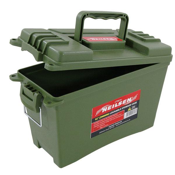 12'' Tool Box With Handle DIY Storage Plastic Toolbox Lockable Storage Case