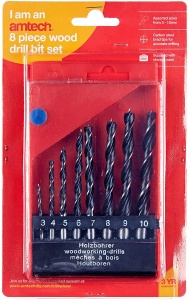 8 Piece Wood Drill Bit Set In Case Professional Quality With Carbon Steel Tips