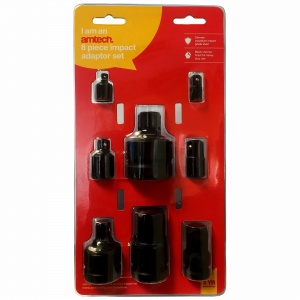 8pc Air Impact Socket Adapter Set Converter Reducer Black Garage Workshop