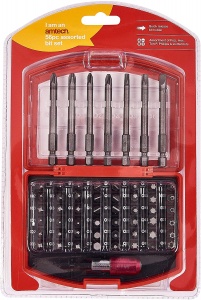 56pc Assorted Screwdriver Bits Set Storage Case Slotted Pozi Hex Phillips Torx