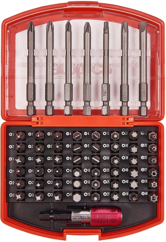 56pc Assorted Screwdriver Bits Set Storage Case Slotted Pozi Hex Phillips Torx