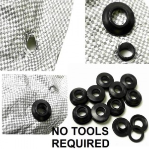 10 X Plastic Self Sealing Snap Eyelets Grommet Tarpaulin Groundsheet