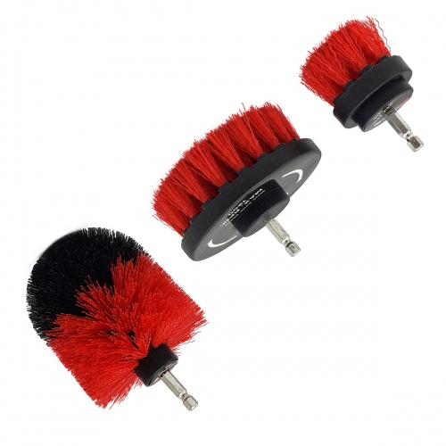 3pc Electric Drill Brush Attachment Set Power Scrubber Car Wheel Carpet Cleaning